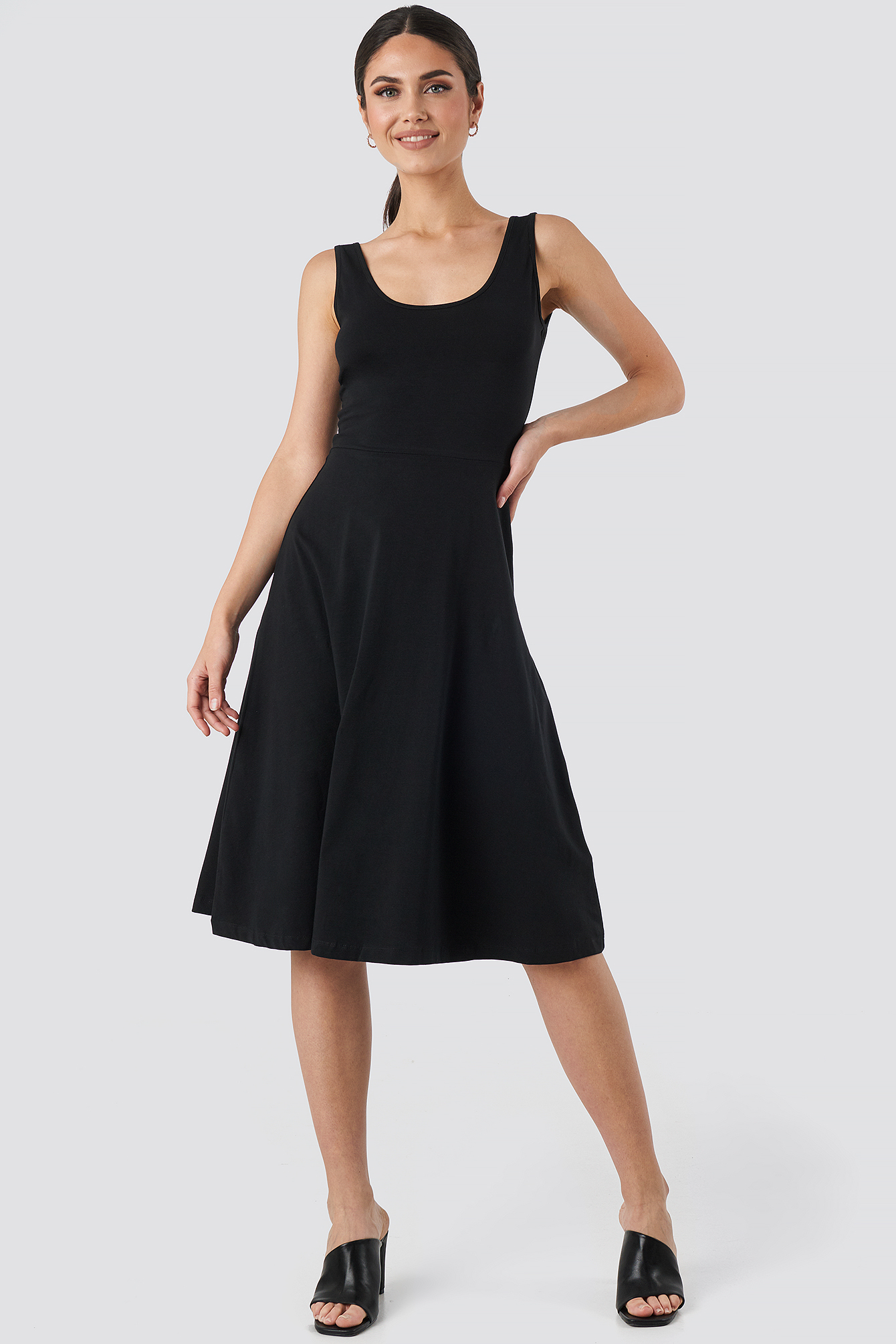 Sleeveless Jersey Midi Dress Black | na ...